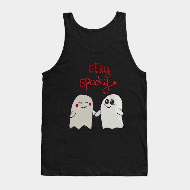 Stay spooky cute ghosts couple Tank Top by BoogieCreates